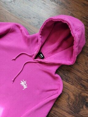 sick vintage purple cotton oversized stussy hoodie sweatshirt skate 90s script